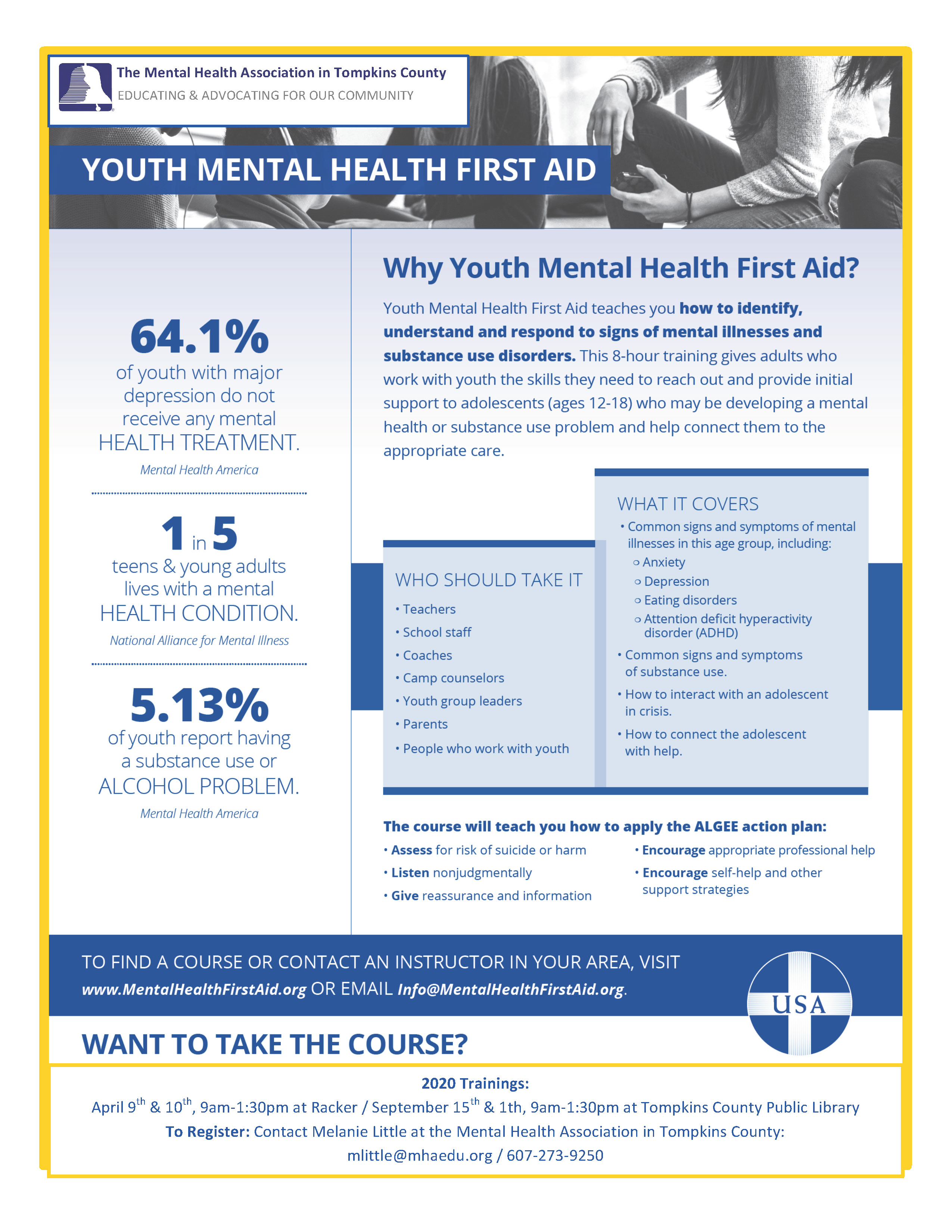 Youth Mental Health First Aid 2020 Flyer
